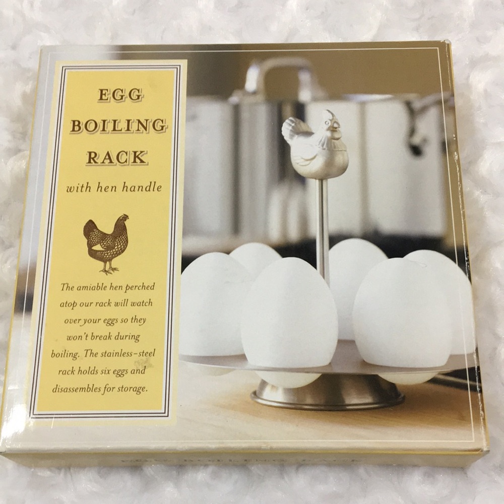 Williams Sonoma Egg Boiling Rack with Hen Handle